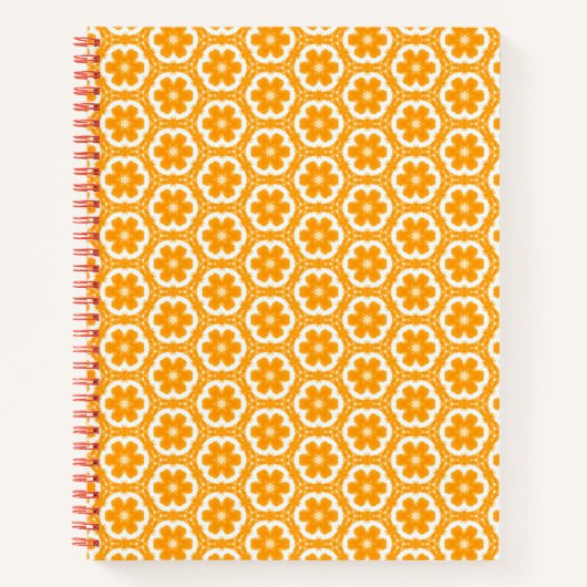 Orange Floral Spiral Notebook Notizblock (Vorderseite)
