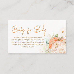 Orange Floral Sweet Little Pumpkin Books for Baby Begleitkarte