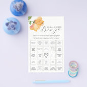 Orange Floral Theme Brautparty Bingo Flyer (Einzeln)