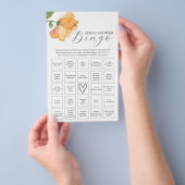 Orange Floral Theme Brautparty Bingo Flyer (Handgriff)