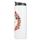Orange Floral Thermosbecher (Nach rechts gedreht)