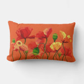 Orange Floral Throw Kissen (Vorderseite)