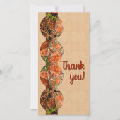 Orange Floral Vielen Dank Karte (Vorderseite)