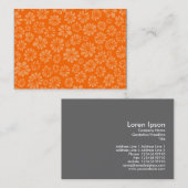 Orange Floral Visitenkarte (Vorne/Hinten)