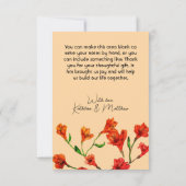 Orange Floral Watercolor Hochzeit Dankeskarte (Rückseite)
