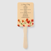 Orange Floral Watercolor Hochzeit Fächer (Rückseite)