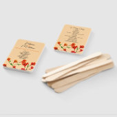 Orange Floral Watercolor Hochzeit Fächer (Non-assembled)