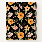 Orange Floral Watercolor Notebook-Abdeckung Notizblock (Rückseite)