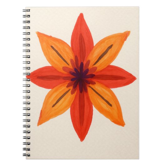 Orange Floral Watercolor Notizblock (Vorderseite)