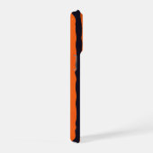 Orange Floral Wavy Stripe Pattern iPhone Hülle (Rechte Seite)