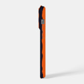 Orange Floral Wavy Stripe Pattern iPhone Hülle (Linke Seite)