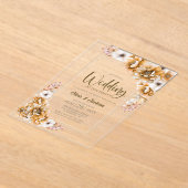 Orange Floral Wedding After Party Acryleinladungen (Ablage )
