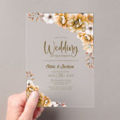 Orange Floral Wedding After Party Acryleinladungen (Insitu (Handheld))