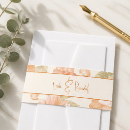 Orange Floral Wedding Einladungsbanderole
