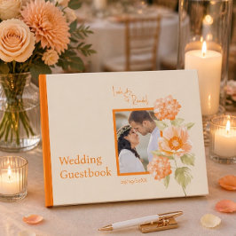 Orange Floral Wedding Guestbook Gästebuch