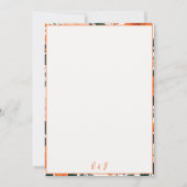 Orange Floral Wedding Invitation Save The Date (Rückseite)