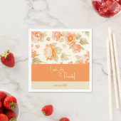 Orange Floral Wedding Paper Cocktail Napkins Serviette (Beispiel)