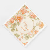 Orange Floral Wedding Paper Dinner Napkins Serviette (Ecke)