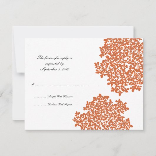 Orange Floral Wedding RSVP Karte (Vorderseite)