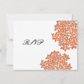 Orange Floral Wedding RSVP Karte (Rückseite)