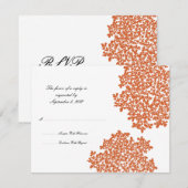Orange Floral Wedding RSVP Karte (Vorne/Hinten)