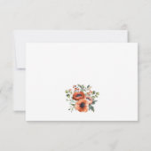 Orange Floral Wedding RSVP Karte (Rückseite)