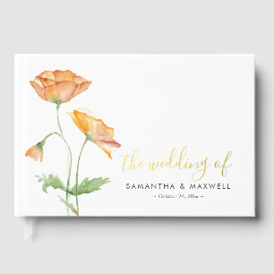 Orange Floral Wedding Theme Gästebuch