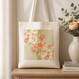 Orange Floral Wedding Tote Bag Tragetasche