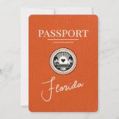 Orange Florida Reisepass Save The Date (Vorderseite)