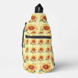 Orange Flowe Crossbody Bag