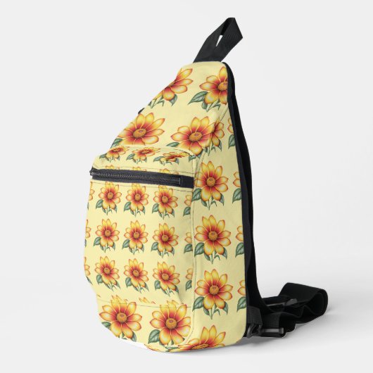 Orange Flowe Crossbody Bag (Rechte Ecke)