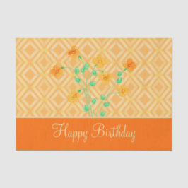 Orange Flower Birthday Tissue Paper Seidenpapier