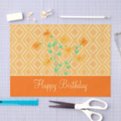 Orange Flower Birthday Tissue Paper Seidenpapier (Handwerk)