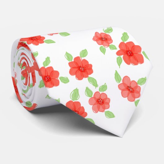 Orange Flower Designer Krawatte (Gerollt)