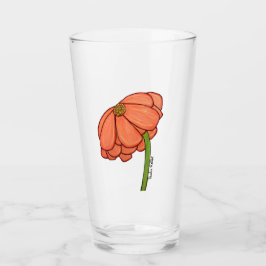 Orange Flower Glas
