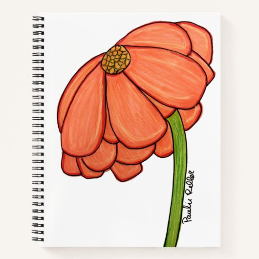 Orange Flower Notebook Notizblock (Vorderseite)