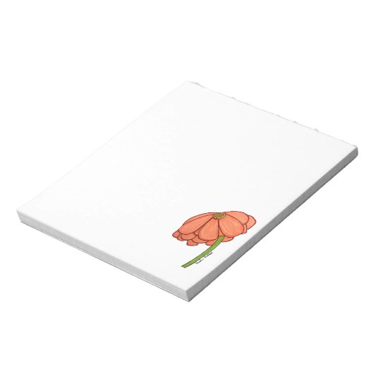 Orange Flower Notizblock (Rotiert)