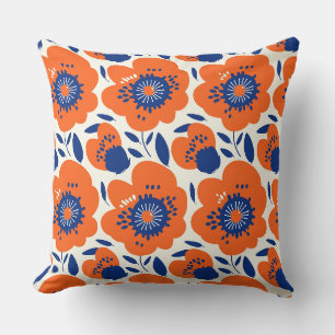 Orange Flower Pillows Kissen