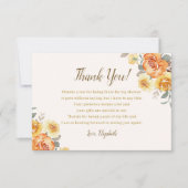 Orange Flower-Themed Spring Bridal Shower Dankeskarte (Vorderseite)