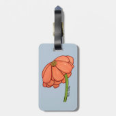 Orange Flower with Blue background Gepäckanhänger (Rückseite vertikal)