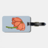 Orange Flower with Blue background Gepäckanhänger (Rückseite horizontal)