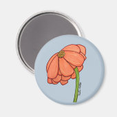 Orange Flower with Blue background Magnet (Vorderseite/Rückseite)