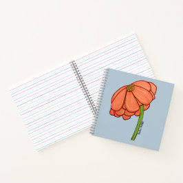 Orange Flower with Blue background Notizblock