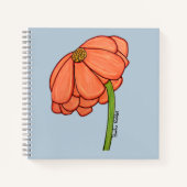 Orange Flower with Blue background Notizblock (Vorderseite)