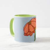 Orange Flower with Blue background Tasse (Vorderseite Links)