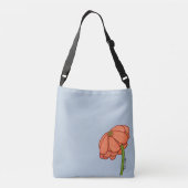 Orange Flower with Blue background Tote Tragetaschen Mit Langen Trägern (Rückseite)