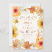 Orange flowers save the date (Vorderseite)