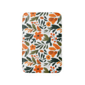 Orange Flowers Spring Foliage Elegant Botanical Badematte (Vorderseite Vertikal)