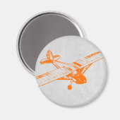 Orange Flugzeug Magnet (Vorderseite/Rückseite)