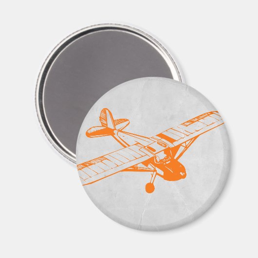 Orange Flugzeug Magnet (Vorderseite/Rückseite)